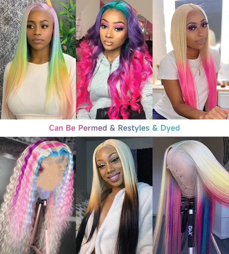 Blonde 613 Straight HD Transparent Front Lace Wig 100% Human Hair