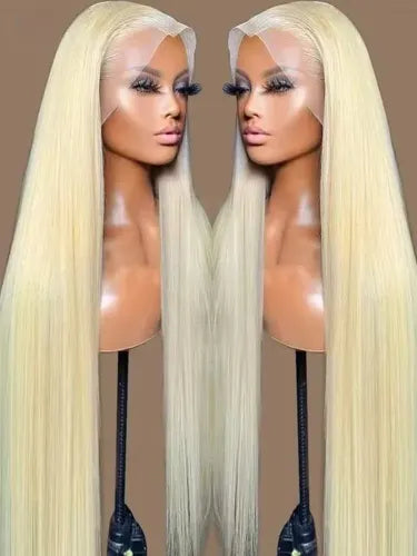 Blonde 613 Straight HD Transparent Front Lace Wig 100% Human Hair