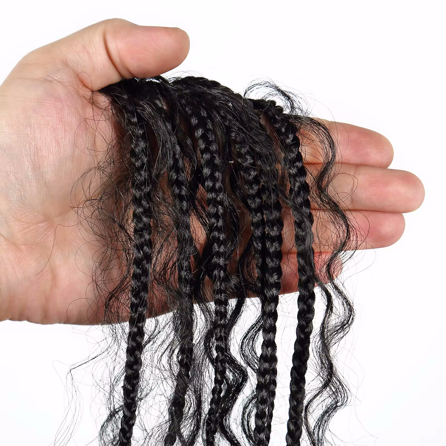 20 Inch Pre-cut Long Boho Braided Box 360 Full Lace Curly Synthetic Wig