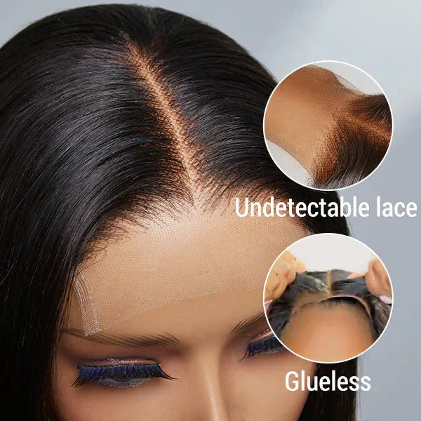 Straight Bob 13x4 HD Transparent Front Lace Glueless Wig