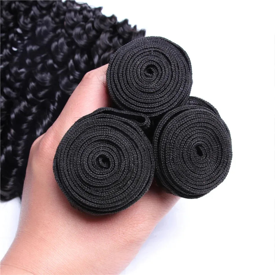 3pcs Natural Black Kinky Curly Bundles 100% Virgin Brazilian Human Hair