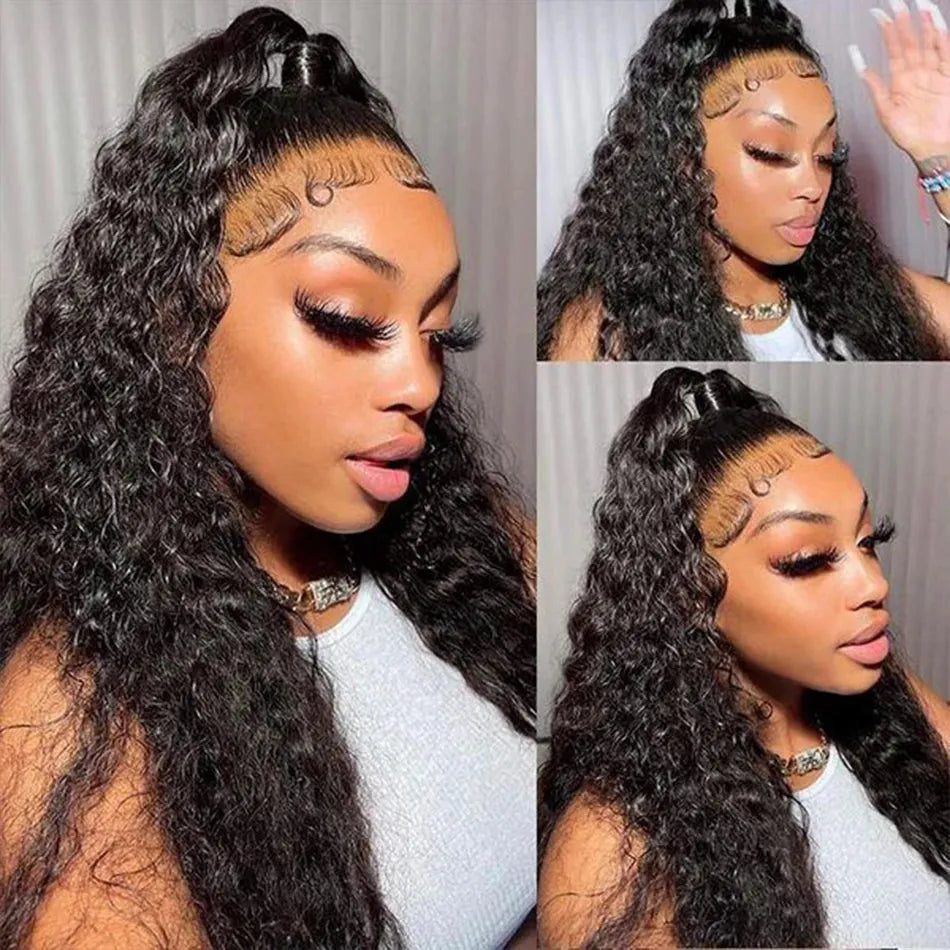 3pcs Jet Black Water Wave Bundles 100% Virgin Human Hair