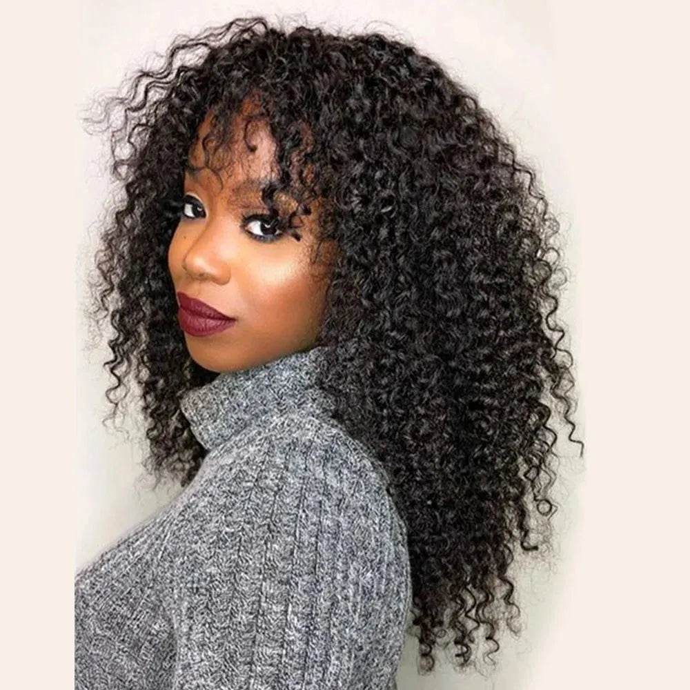 Water Wave No Lace Glueless Short Bob Wig With Bangs 100% Human Hair