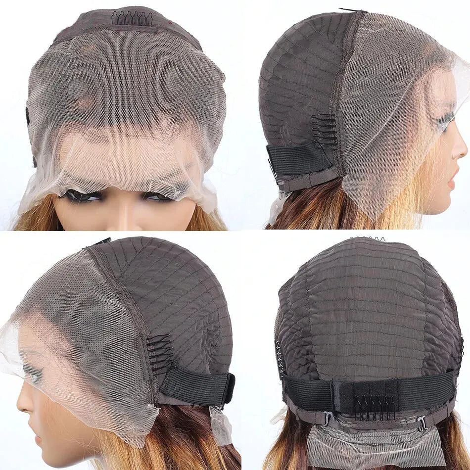 Short and Straight Highlight Bob T Side/13x4 HD Front Lace Glueless Wig
