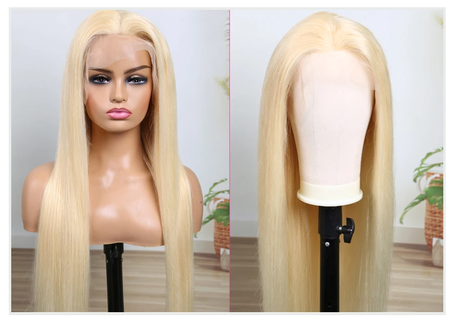 Blonde 613 Straight HD Transparent Front Lace Wig 100% Human Hair