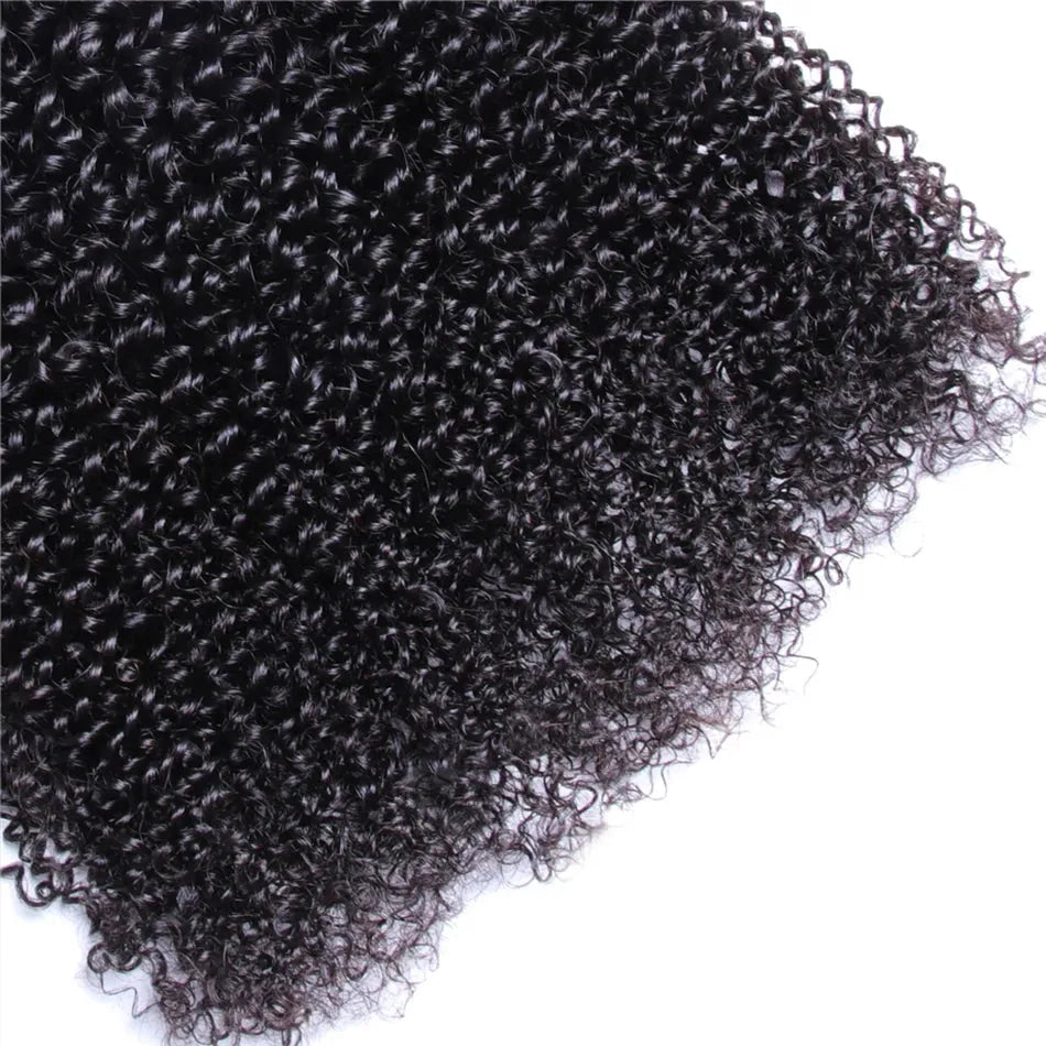 3pcs Natural Black Kinky Curly Bundles 100% Virgin Brazilian Human Hair