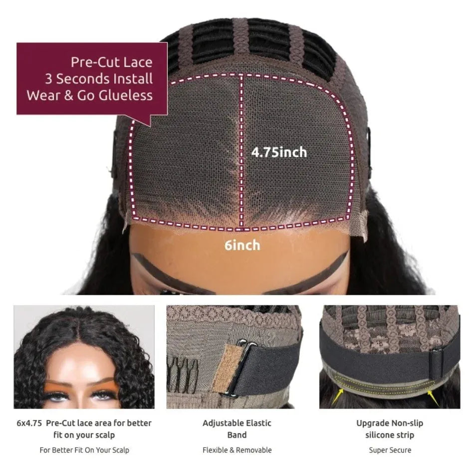 Wear & Go Loose Deep Wave 6x4 Glueless Wig 100% Human Hair