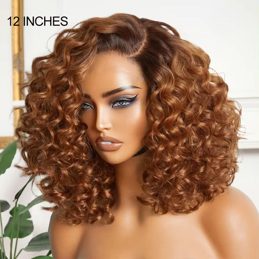 Wear & Go Ginger / Black Loose Deep Wave Minimalist HD Lace Glueless Wig