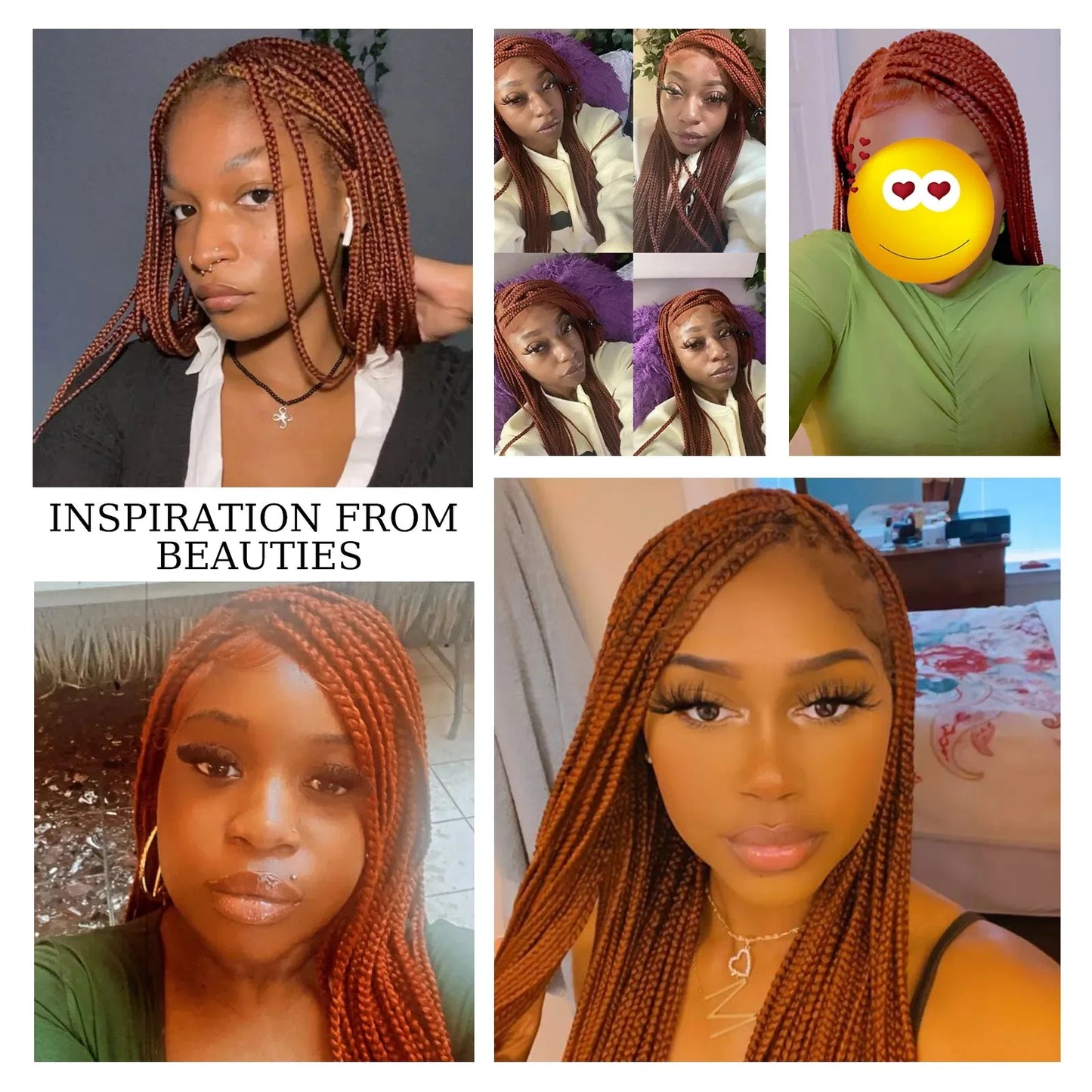 Extra Long Braided Ginger 360 HD Full Lace Front Synthetic Wig