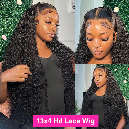 300% Deep Water Wave Frontal 13x4/13x6 HD Lace Curly Wig