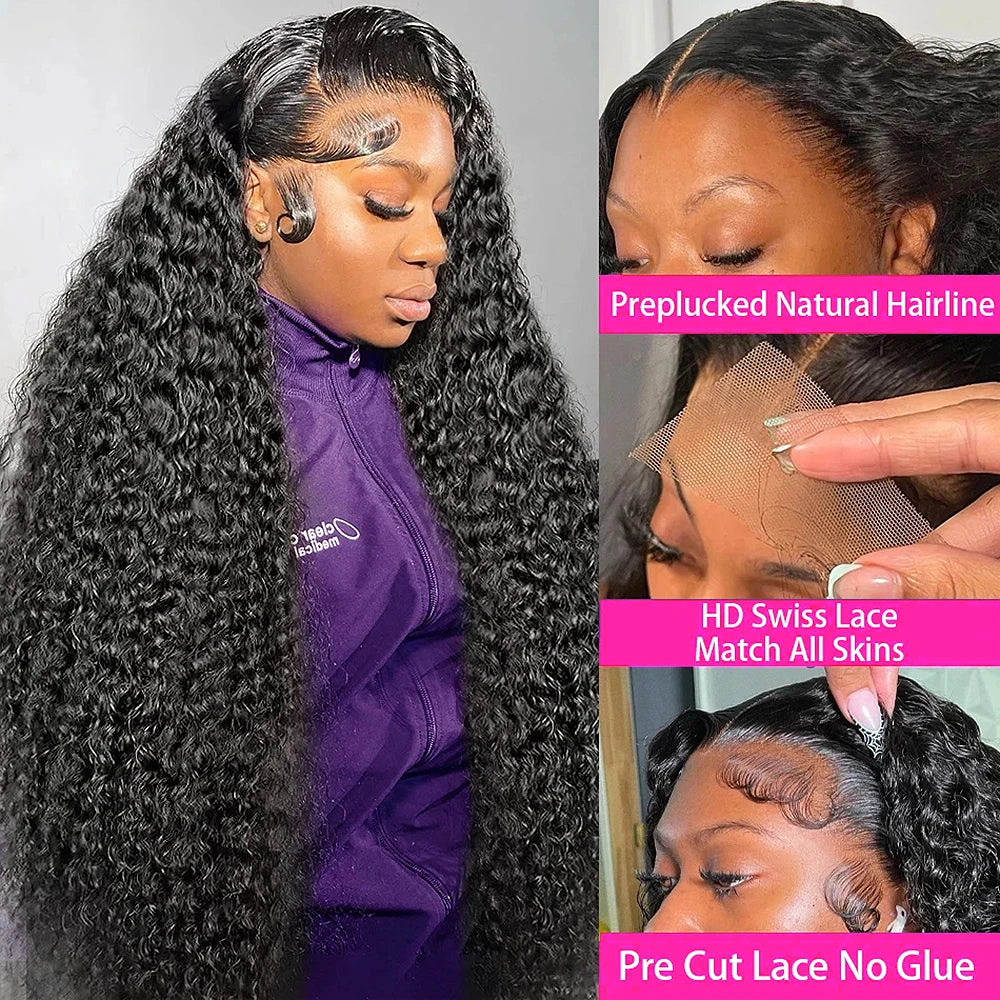 300% Deep Water Wave Frontal 13x4/13x6 HD Lace Curly Wig