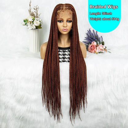 Extra Long Braided Ginger 360 HD Full Lace Front Synthetic Wig