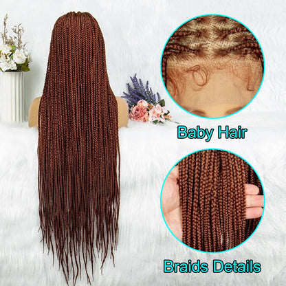 Extra Long Braided Ginger 360 HD Full Lace Front Synthetic Wig