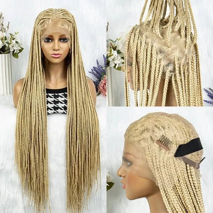 Extra Long Braided Ginger 360 HD Full Lace Front Synthetic Wig