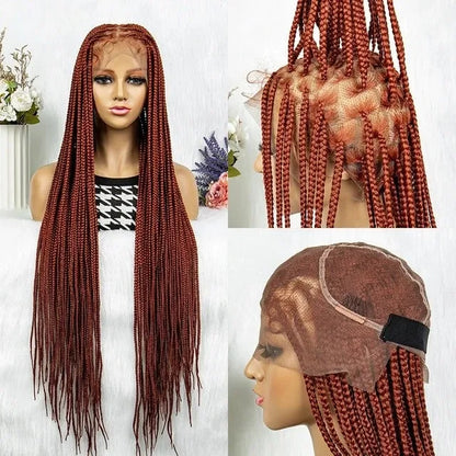 Extra Long Braided Ginger 360 HD Full Lace Front Synthetic Wig