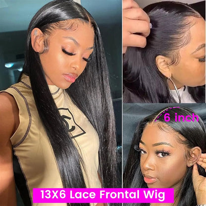 Pre-cut Straight 13x4 HD Transparent Lace Front Wig 100% Remy Human Hair