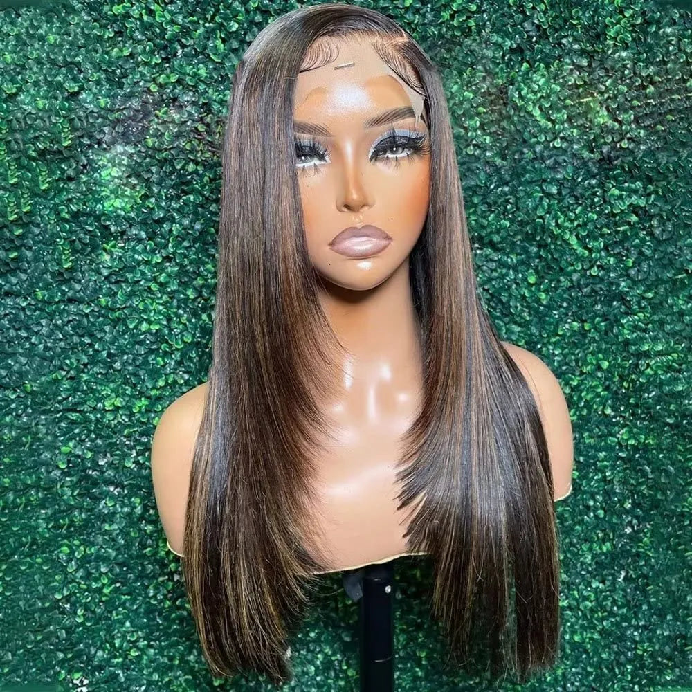 PrePlucked Straight Highlight Blonde 13x4 HD Front Lace Wig