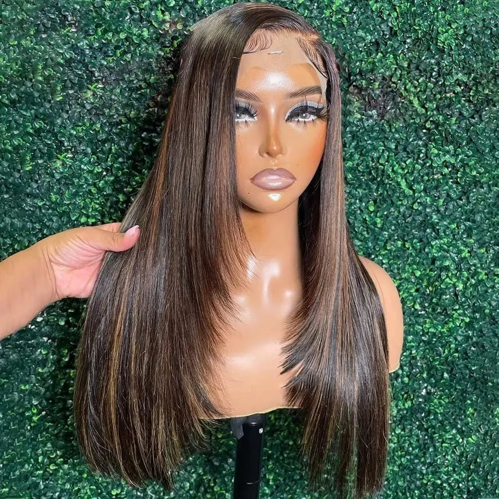 PrePlucked Straight Highlight Blonde 13x4 HD Front Lace Wig