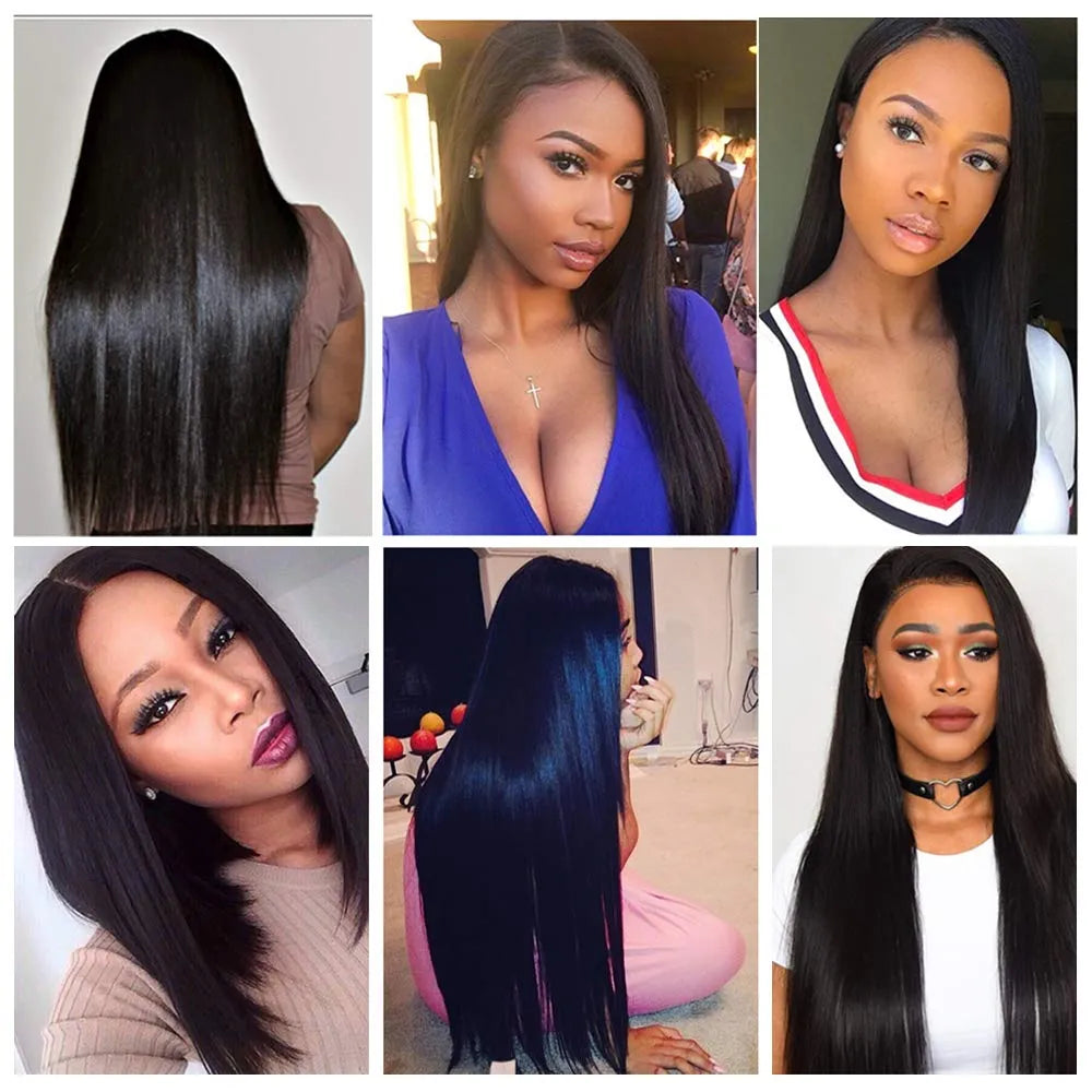 250% Density Long and Straight HD Front Lace Glueless Wig 100% Human Hair