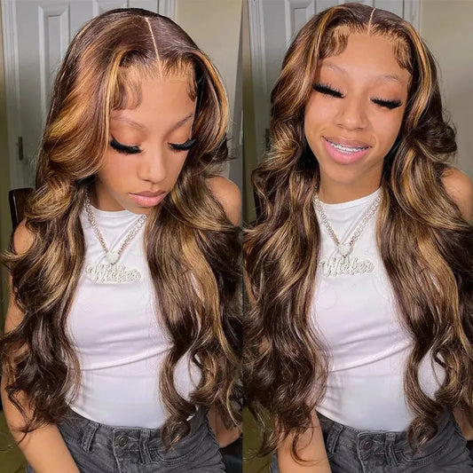 Body or Loose Wave Highlight 13x4/13x6 HD Front Lace Glueless Wig