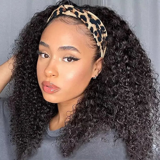 Wear and Go Headband Kinky Curly 100% Human Hair Glueless Wig