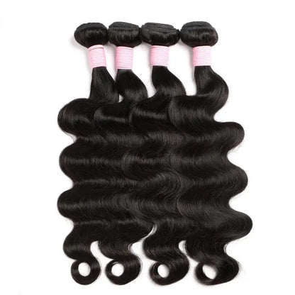 3pcs Natural Black Body Wave Bundles 100% Virgin Brazilian Human Hair