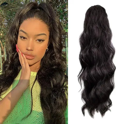 Body Wave Drawstring Ponytail Clip In Remy Human Hair Extension