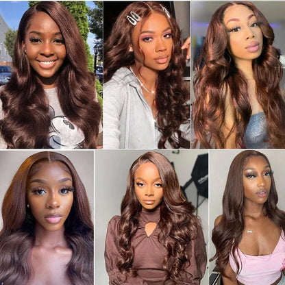 Chocolate Brown Body Wave 13x4 HD Pre-Cut Lace Front Lace Wig