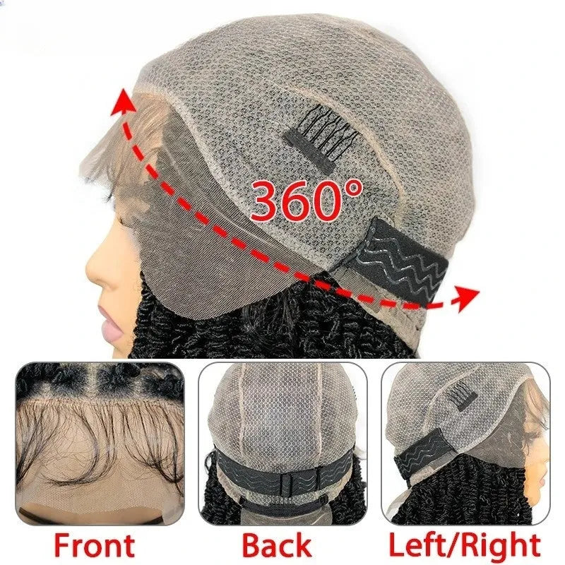 Braided Spiral Curl / Dreadlock 360 Full HD Front Lace