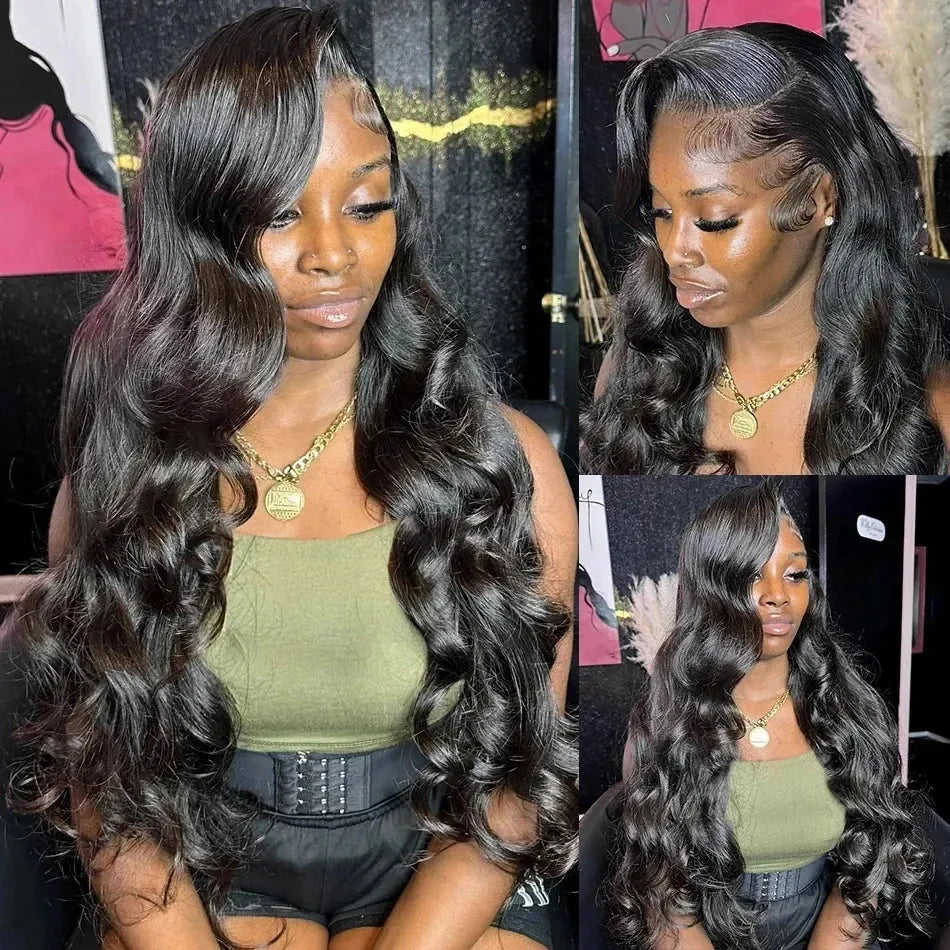 Shiny Body Wave 5x5 Glueless/13x4 HD Front Lace Human Hair Wig 180% Density