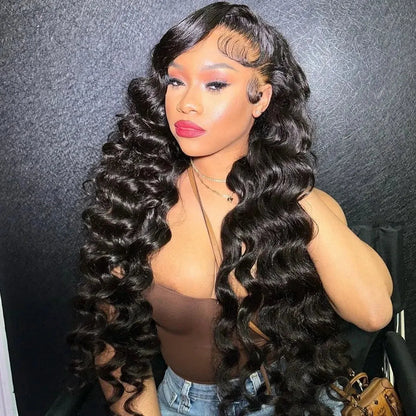 Natural Loose Deep Wave 13x4 HD Lace Front Wig Human Hair Pre Plucked With Baby Hair