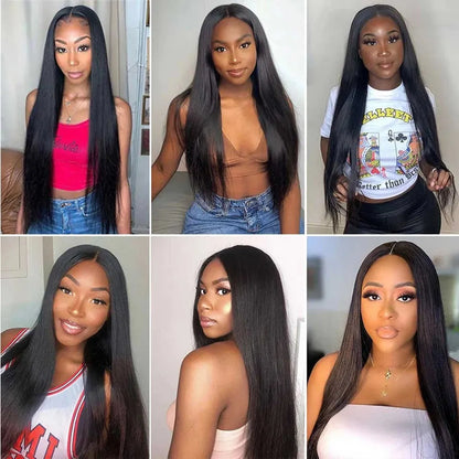 Pre-cut Straight 13x4 HD Transparent Lace Front Wig 100% Remy Human Hair