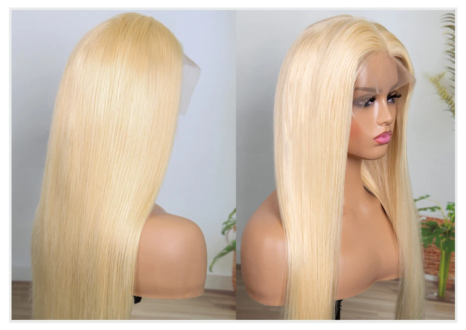 Blonde 613 Straight HD Transparent Front Lace Wig 100% Human Hair