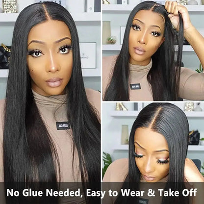 Wear and Go Straight 5x5 Pre-Cut HD Lace Closure Glueless Wig 100% Human Hair