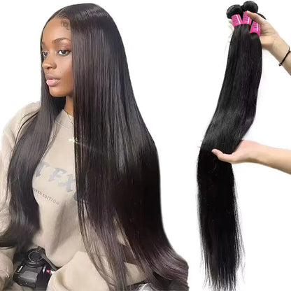 3pcs Natural Black Straight Bundles 100% Virgin Brazilian Human Hair