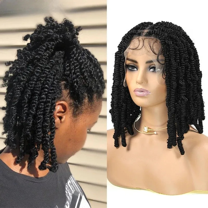 Braided Spiral Curl / Dreadlock 360 Full HD Front Lace Synthetic Wig