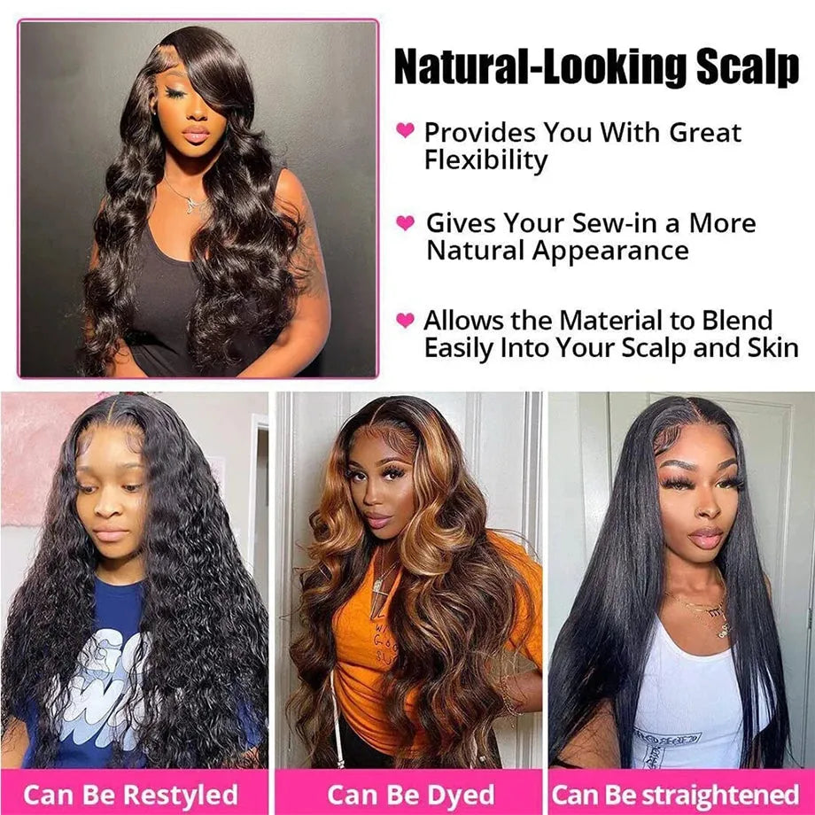 Body Wave HD Lace Front Wig 100% Brazilian Human Hair Pre Plucked With Baby Hair