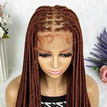 Extra Long Braided Ginger 360 HD Full Lace Front Synthetic Wig