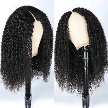 Jerry Curl / Afro Kinky Curly Glueless 100% Malaysian Human Hair Wig