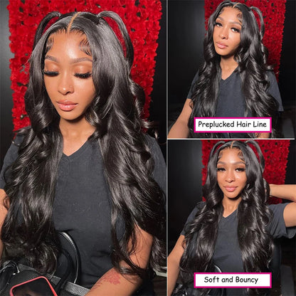 Body Wave HD Lace Front Wig 100% Brazilian Human Hair Pre Plucked With Baby Hair