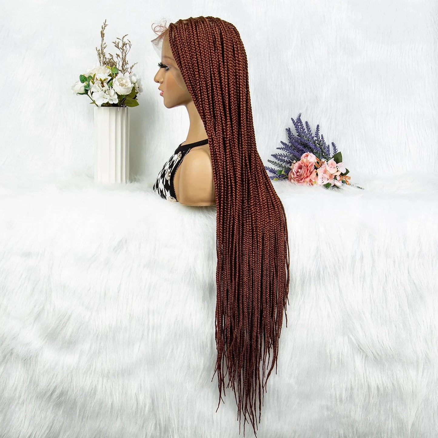 Extra Long Braided Ginger 360 HD Full Lace Front Synthetic Wig