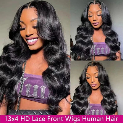 Body Wave HD Lace Front Wig 100% Brazilian Human Hair Pre Plucked With Baby Hair