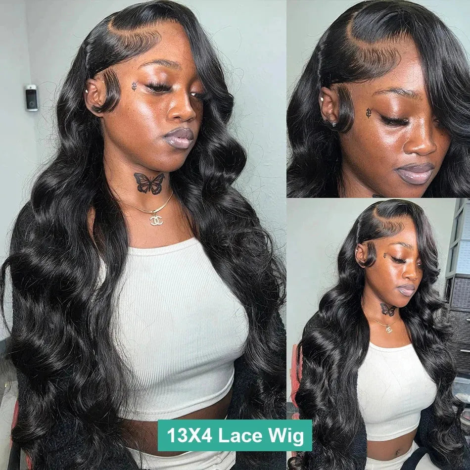 Shiny Body Wave 5x5 Glueless/13x4 HD Front Lace Human Hair Wig 180% Density