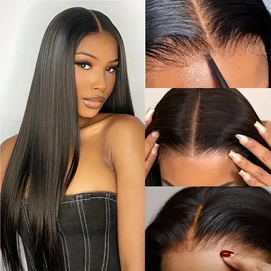 Wear and Go Straight Pre-Сut HD Transparent Lace Front Glueless Wig