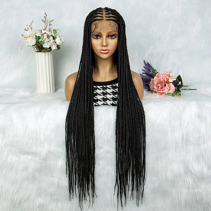 Extra Long Braided Ginger 360 HD Full Lace Front Synthetic Wig