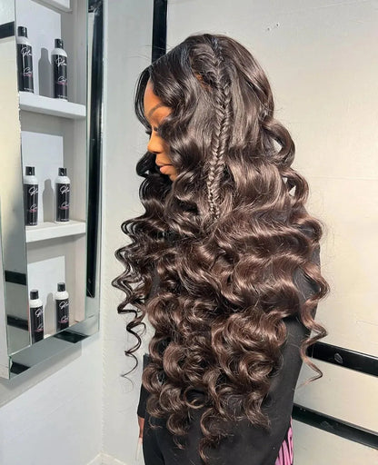 Natural Loose Deep Wave 13x4 HD Lace Front Wig Human Hair Pre Plucked With Baby Hair