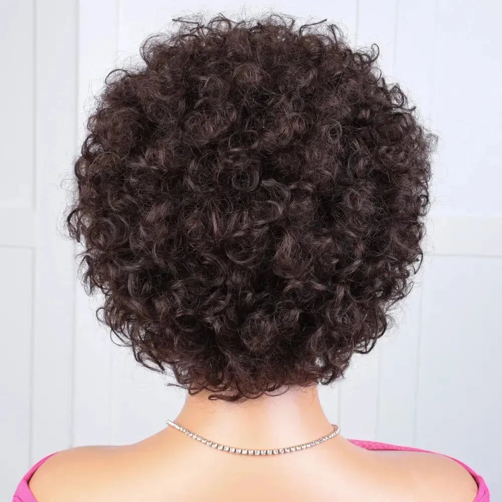 Wear and Go Kinky Curly Minimalist Lace Wig With Bangs 100% Remy Human Hair