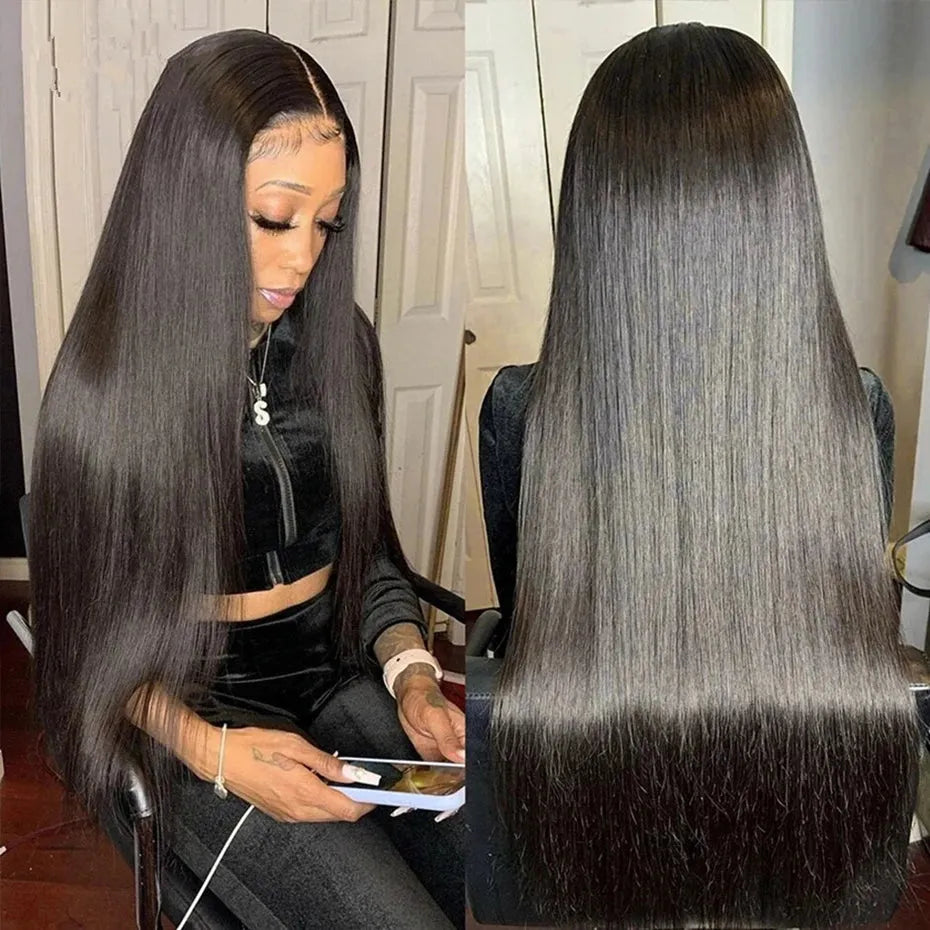 Pre-cut Straight 13x4 HD Transparent Lace Front Wig 100% Remy Human Hair