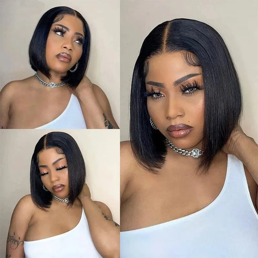 Short & Straight Bob 4x4/13x4 HD Front Lace Glueless Wig 100% Human Hair