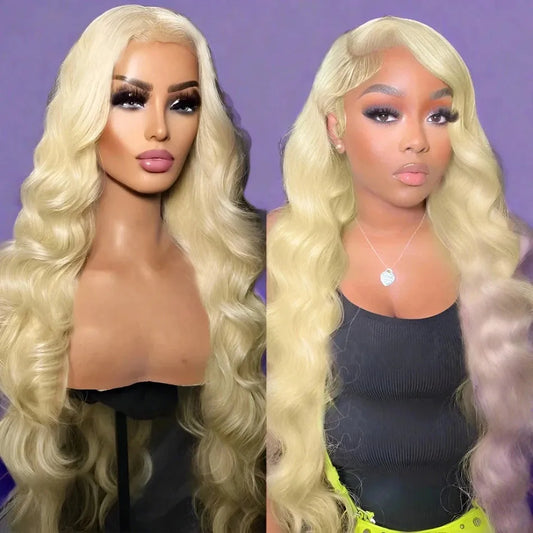 Remy Blonde 613 Body Wave HD/Transparent Front Lace Wig